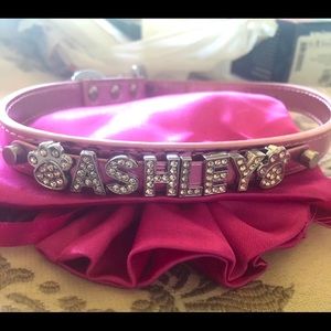 Beautiful pink dog collar with bling 5/8” wide